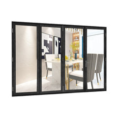 patio sliding large opening curve folding glass door cheap on China WDMA