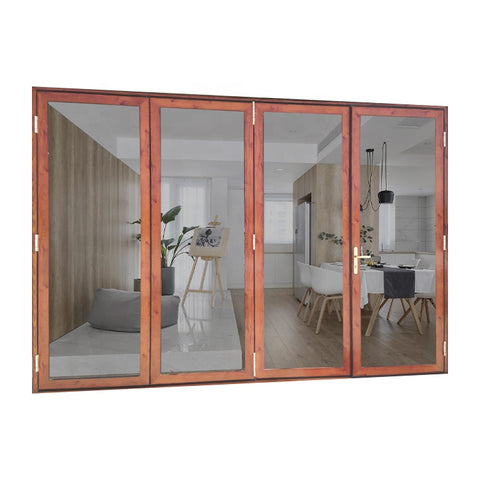 patio sliding large opening curve folding glass door cheap on China WDMA