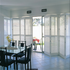 plantation shutter louvers window wooden venetian blinds folding shutters on China WDMA