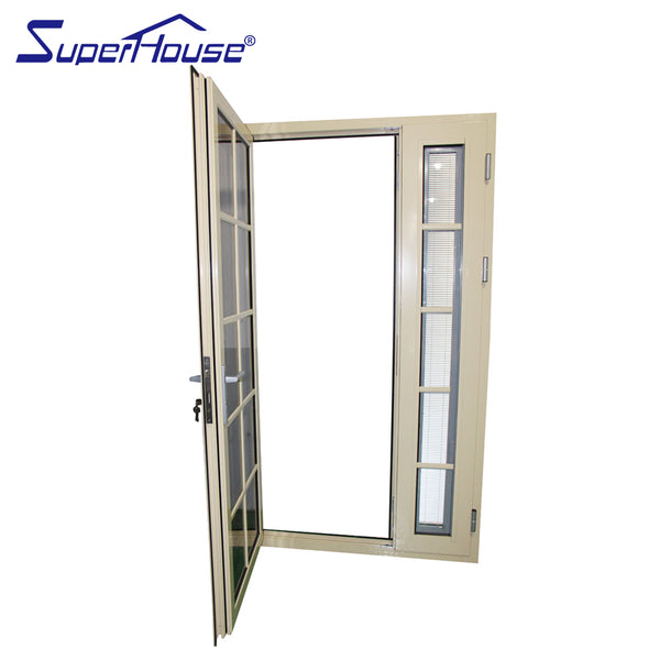 soundproof aluminium french patio doors double glazed colonial style on China WDMA