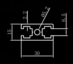 top quality aluminum extrusion profiles TPM-6-1530 for doors and windows on China WDMA