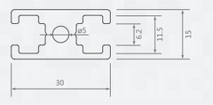 top quality aluminum extrusion profiles TPM-6-1530 for doors and windows on China WDMA