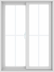 WDMA 36X48 (35.5 x 47.5 inch) White uPVC/Vinyl Sliding Window with Colonial Grilles