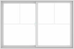 WDMA 72X48 (71.5 x 47.5 inch) White uPVC/Vinyl Sliding Window with Fractional Grilles