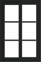 WDMA 24x36 (23.5 x 35.5 inch) black uPVC/Vinyl Slide Window with Colonial Grilles Exterior