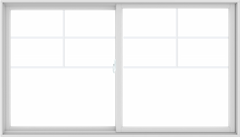 WDMA 84X48 (83.5 x 47.5 inch) White uPVC/Vinyl Sliding Window with Top Colonial Grids Grilles