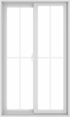 WDMA 36X60 (35.5 x 59.5 inch) White uPVC/Vinyl Sliding Window with Colonial Grilles