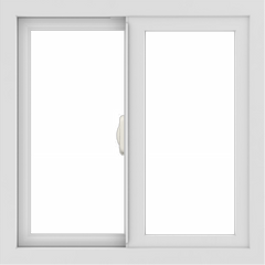 WDMA 24x24 (23.5 x 23.5 inch) black uPVC/Vinyl Slide Window without Grids Interior