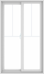 WDMA 36X60 (35.5 x 59.5 inch) White uPVC/Vinyl Sliding Window with Fractional Grilles