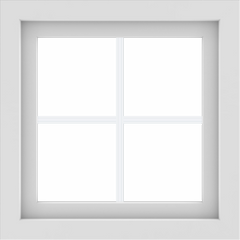 WDMA 24x24 (23.5 x 23.5 inch) White uPVC/Vinyl Picture Window with Colonial Grilles