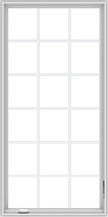 36x72 Pine Wood Crank Out Casement Window with Fractional Grid Grilles