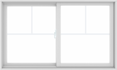 WDMA 60X36 (59.5 x 35.5 inch) White uPVC/Vinyl Sliding Window with Fractional Grilles