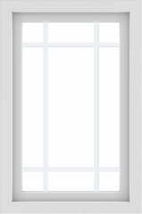 WDMA 24x36 (23.5 x 35.5 inch) black uPVC/Vinyl Picture Window with Prairie Grilles Exterior