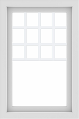 WDMA 24x36 (23.5 x 35.5 inch) black uPVC/Vinyl Picture Window with Top Colonial Grids Interior