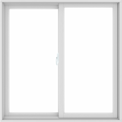 WDMA 48X48 (47.5 x 47.5 inch) White uPVC/Vinyl Sliding Window without Grids Interior