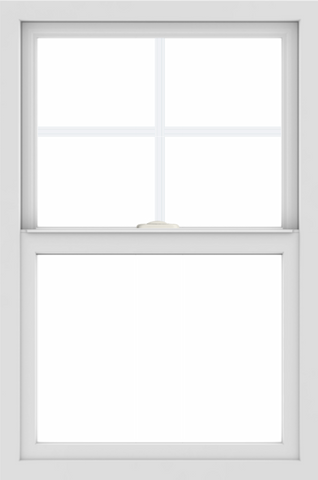 WDMA 24x36 (24.5 x 36.5 inch) White uPVC/Vinyl Single and Double Hung Window with Top Colonial Grids