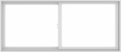 WDMA 84X36 (83.5 x 35.5 inch) White uPVC/Vinyl Sliding Window without Grids Interior