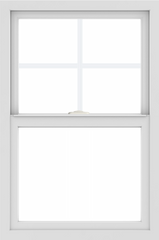 WDMA 24x36 (23.5 x 35.5 inch) White aluminum Single and Double Hung Window with Top Colonial Grids