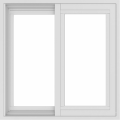 WDMA 24x24 (23.5 x 23.5 inch) White Aluminum Slide Window without grids exterior