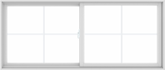 WDMA 84X36 (83.5 x 35.5 inch) White uPVC/Vinyl Sliding Window with Colonial Grilles