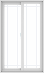 WDMA 36X60 (35.5 x 59.5 inch) White uPVC/Vinyl Sliding Window with Prairie Grilles