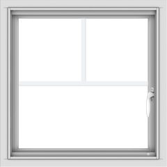 WDMA 24x24 (23.5 x 23.5 inch) White uPVC/Vinyl Push out Casement Window with Fractional Grilles