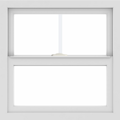 WDMA 24x24 (23.5 x 23.5 inch) White Aluminum Single and Double Hung Window with Top Colonial Grids