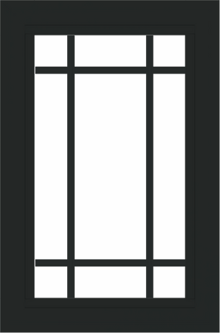 WDMA 24x36 (23.5 x 35.5 inch) black uPVC/Vinyl Picture Window with Prairie Grilles Interior