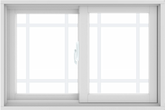 WDMA 36X24 (35.5 x 23.5 inch) White uPVC/Vinyl Sliding Window with Prairie Grilles