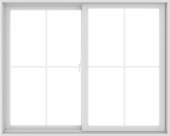 WDMA 60X48 (59.5 x 47.5 inch) White uPVC/Vinyl Sliding Window with Colonial Grilles