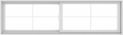 WDMA 84X24 (83.5 x 23.5 inch) White uPVC/Vinyl Sliding Window with Colonial Grilles