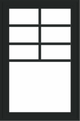 WDMA 24x36 (23.5 x 35.6 inch) black uPVC/Vinyl Crank out Casement Window with Top Colonial Grids Exterior