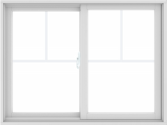 WDMA 48X36 (47.5 x 35.5 inch) White uPVC/Vinyl Sliding Window with Fractional Grilles