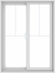 WDMA 36X48 (35.5 x 47.5 inch) White uPVC/Vinyl Sliding Window with Fractional Grilles