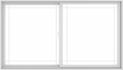 WDMA 84X48 (83.5 x 47.5 inch) White uPVC/Vinyl Sliding Window with Prairie Grilles