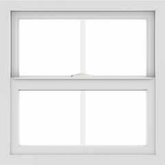 WDMA 24x24 (23.5 x 23.5 inch) White uPVC/Vinyl Single and Double Hung Window with Colonial Grilles