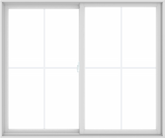 WDMA 72X60 (71.5 x 59.5 inch) White uPVC/Vinyl Sliding Window with Colonial Grilles