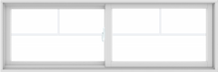 WDMA 72X24 (71.5 x 23.5 inch) White uPVC/Vinyl Sliding Window with Fractional Grilles