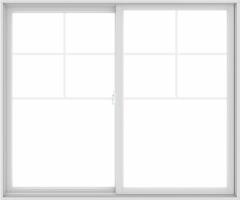 WDMA 72X60 (71.5 x 59.5 inch) White uPVC/Vinyl Sliding Window with Top Colonial Grids Grilles