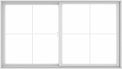 WDMA 84X48 (83.5 x 47.5 inch) White uPVC/Vinyl Sliding Window with Colonial Grilles