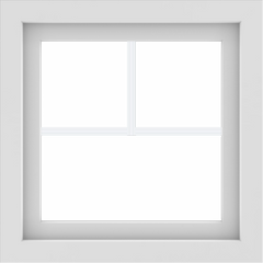 WDMA 24x24 (23.5 x 23.5 inch) White Aluminum Picture Window with Fractional Grilles