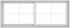 WDMA 60X24 (59.5 x 23.5 inch) White uPVC/Vinyl Sliding Window with Colonial Grilles