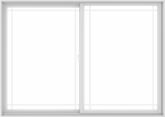 WDMA 84X60 (83.5 x 59.5 inch) White uPVC/Vinyl Sliding Window with Prairie Grilles