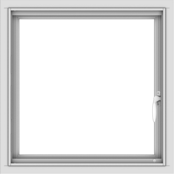 WDMA 24x24 (23.5 x 23.5 inch) White Aluminum Push out Casement Window without Grids Interior