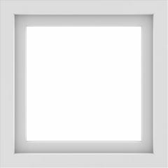 WDMA 24x24 (23.5 x 23.5 inch) White Aluminum Picture Window without Grids Interior