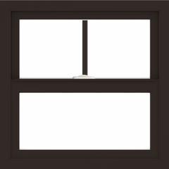 WDMA 24x24 (23.5 x 23.5 inch) Dark Bronze Aluminum Single and Double Hung Window with Top Colonial Grids