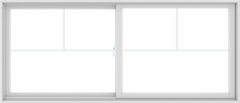 WDMA 84X36 (83.5 x 35.5 inch) White uPVC/Vinyl Sliding Window with Fractional Grilles