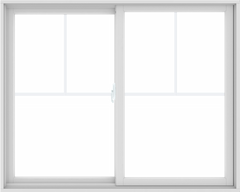 WDMA 60X48 (59.5 x 47.5 inch) White uPVC/Vinyl Sliding Window with Fractional Grilles