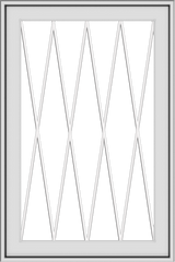 WDMA 24x36 (24.5 x 36.5 inch) White uPVC/Vinyl Push out Awning Window with Diamond Grids