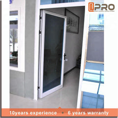 used exterior casement swing aluminum alloy hinges tempered glass design single leaf entry french door on China WDMA